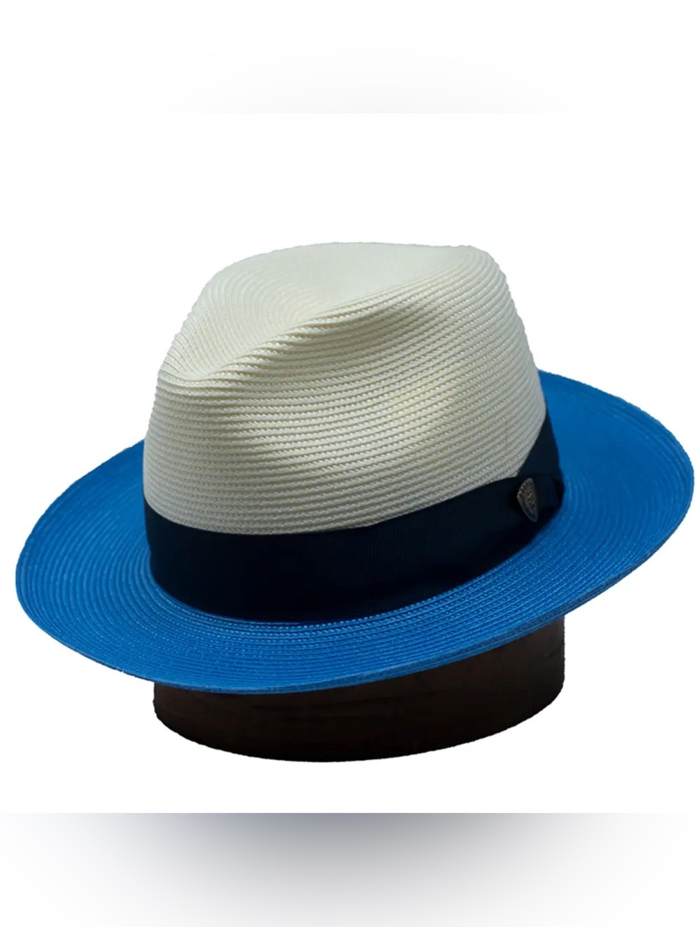 DOBBS TOLEDO MILAN STRAW FEDORA Navy Blue